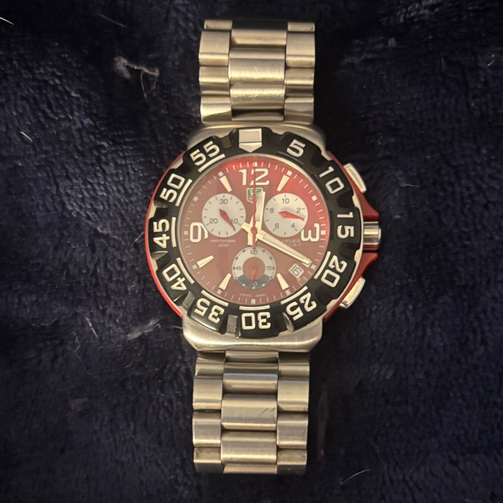Men's TAG Heuer black and red  chronograph Watch